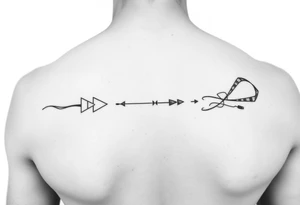 Continuous Line tattoo of play, pause, stop rewind, with mental and spiritual awareness. tattoo idea