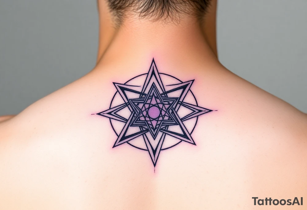 3D merkaba symbol colored light purple tattoo idea