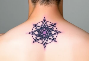 3D merkaba symbol colored light purple tattoo idea