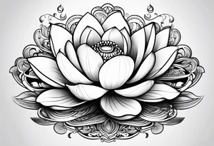 Lotus flower on water tattoo idea