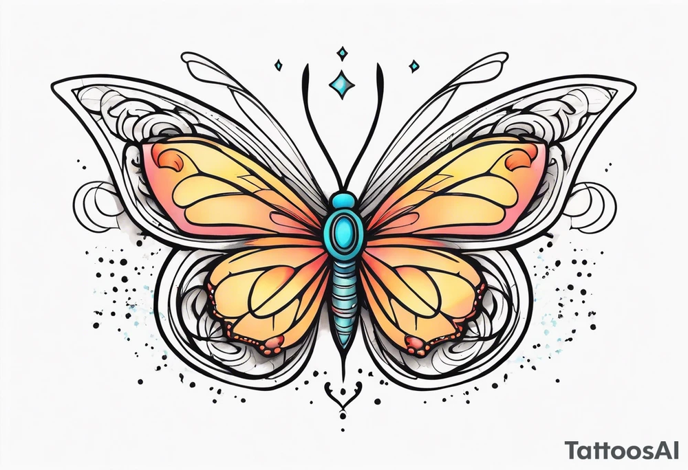 Butterfly and super nova tattoo idea