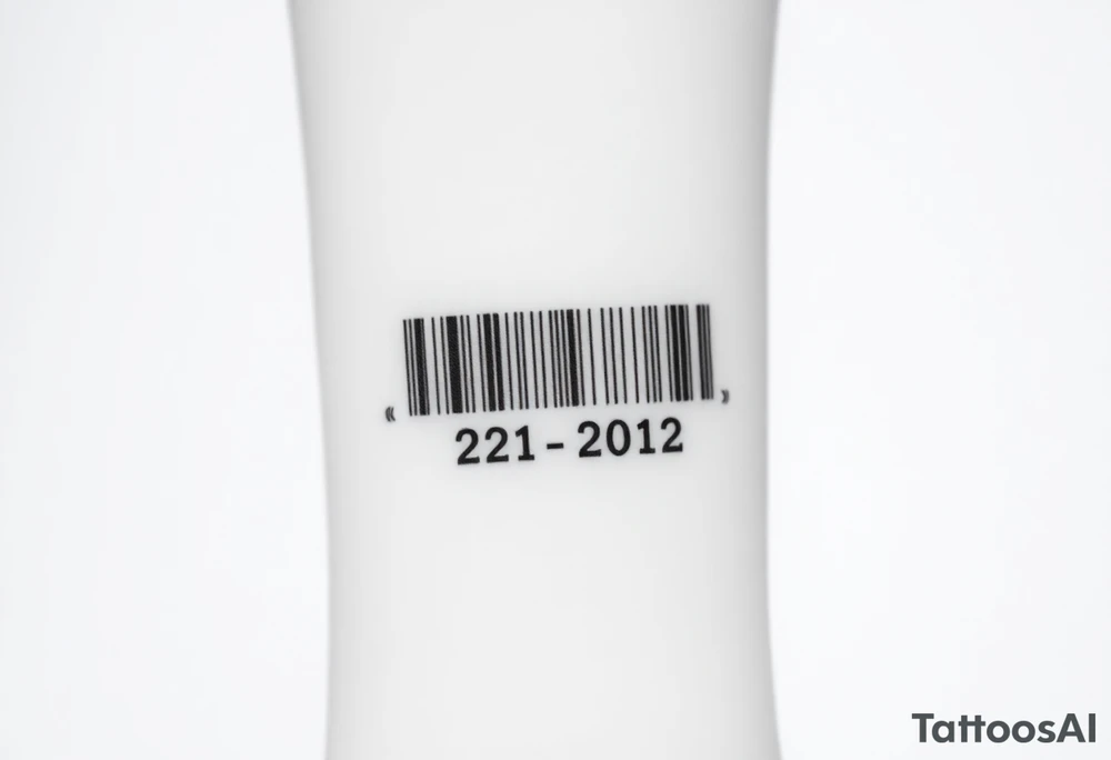 minimalist barcode with the couple’s wedding date (22 - 12 - 2012) hidden in the numbers under barcode tattoo idea
