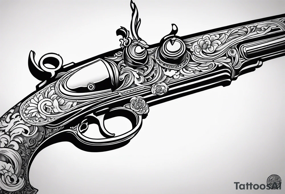 Flintlock pistol tattoo idea