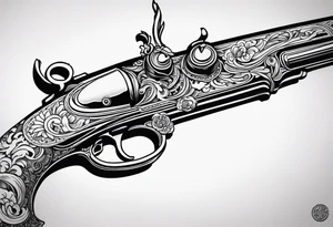 Flintlock pistol tattoo idea