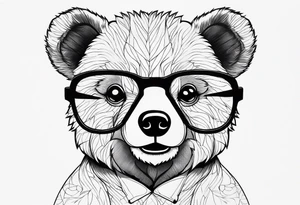 teddy bear with glasses on tattoo idea