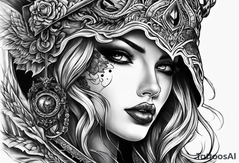 scary nemesis trying to kill tattoo idea
