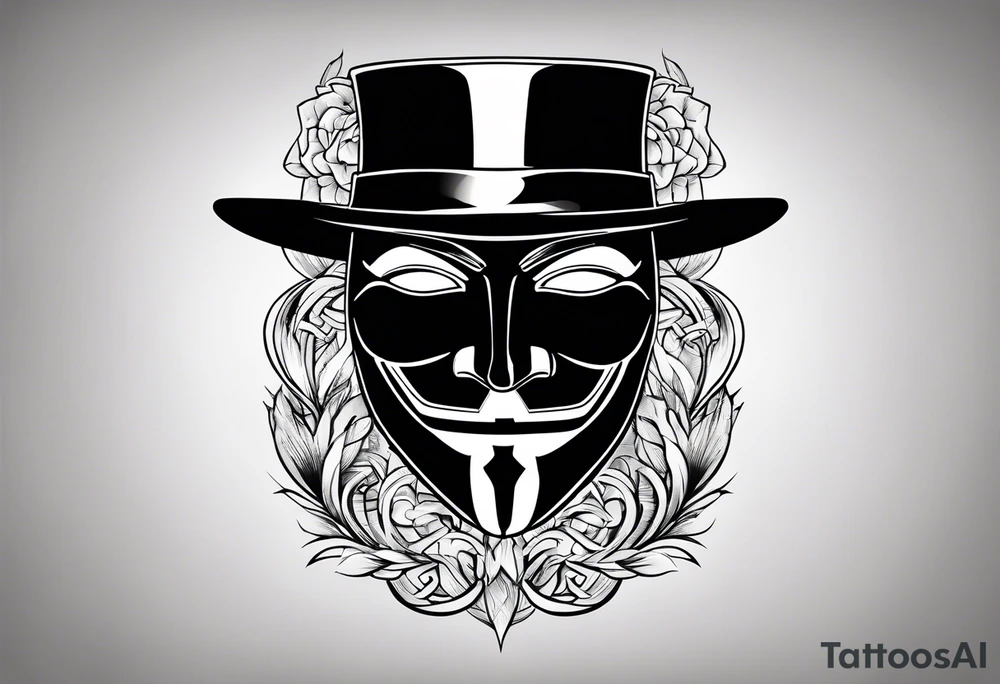 v for vendetta, mask only tattoo idea