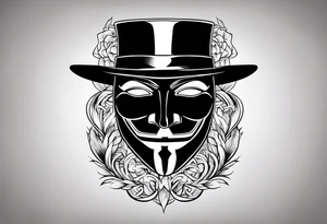 v for vendetta, mask only tattoo idea