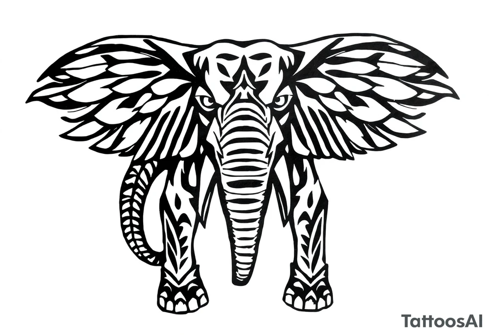 An egyptian strong elephant tattoo idea