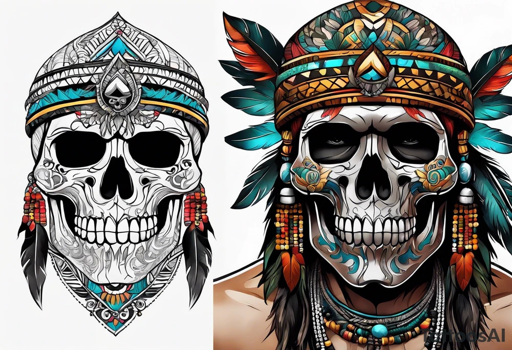 an amazon tribe which has a skull in it tattoo idea