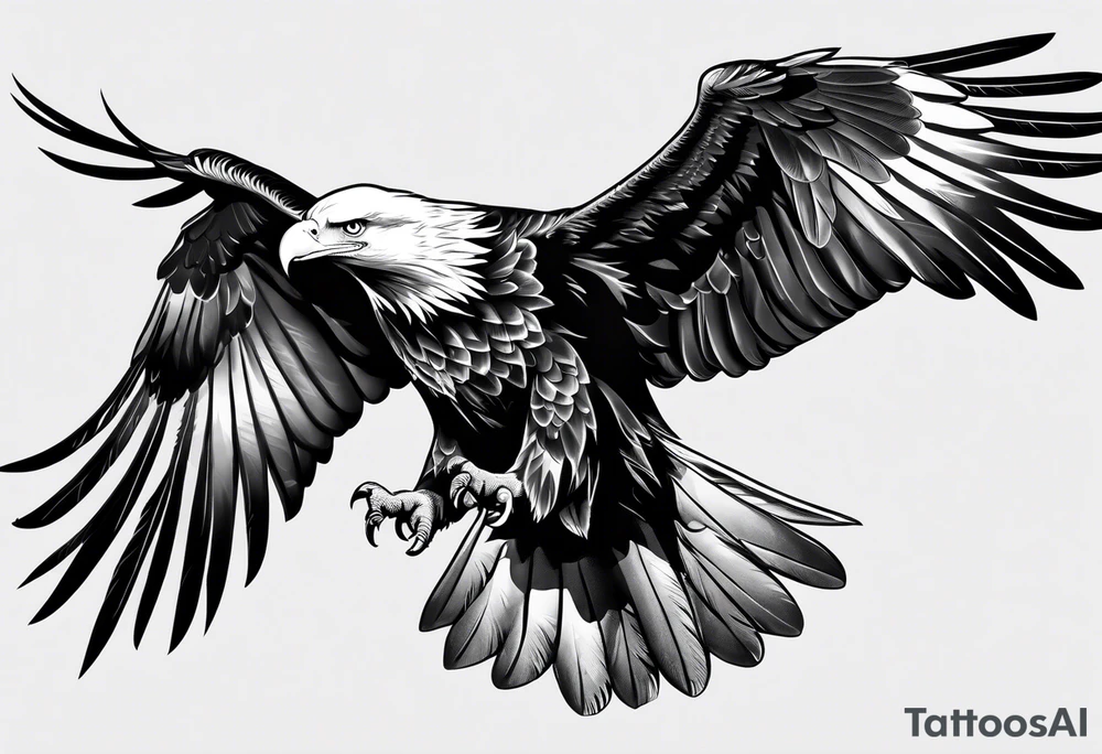 eagle flying up tattoo idea