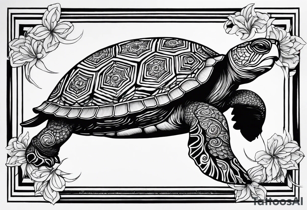 psychedelic turtle tattoo idea