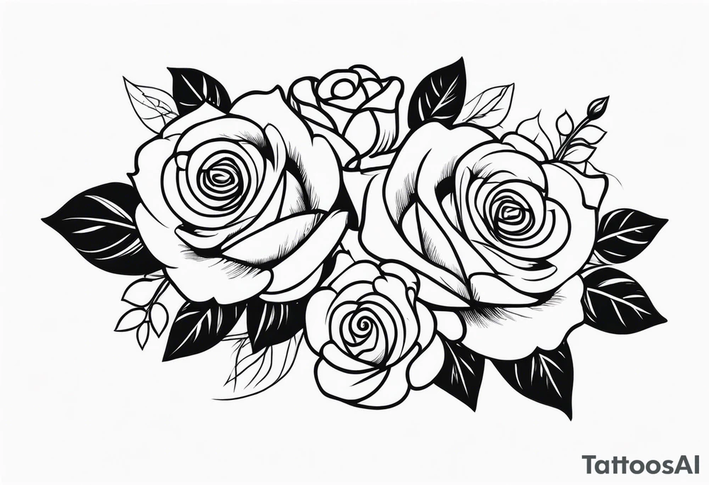 Arm sleeve roses tattoo idea