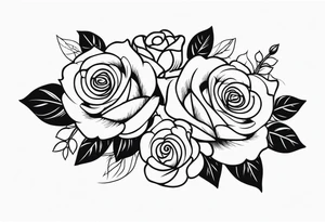 Arm sleeve roses tattoo idea
