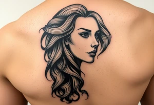 Hear no evil see no evil speak no evil for a tatto with a  women with long waves hair that runs down her face and back as she tells us  hear no evil speak and see no evil tattoo idea