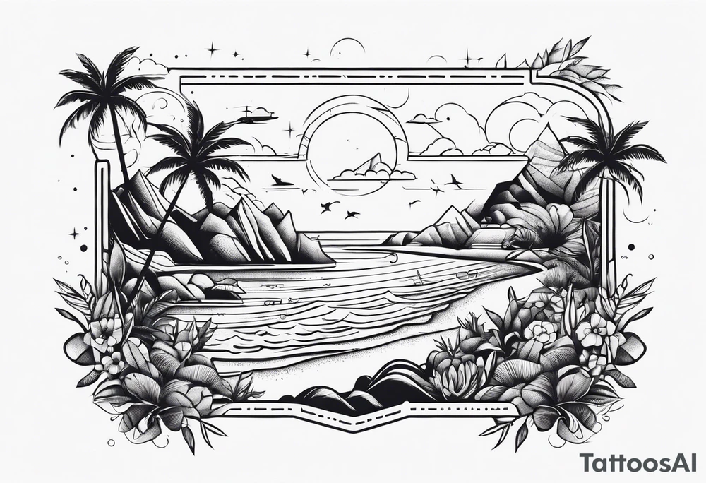 small Beachy travel tattoo idea