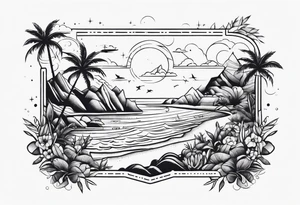 small Beachy travel tattoo idea