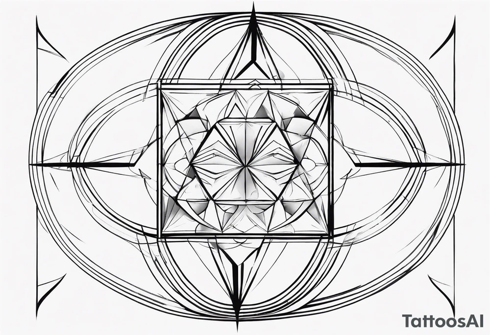 Fractal triangles and circles centered and mirror each side tattoo idea Fractal triangles and circles centered and mirror each side tattoo idea