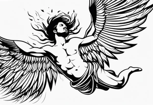 Icarus falling minimalistic tattoo idea