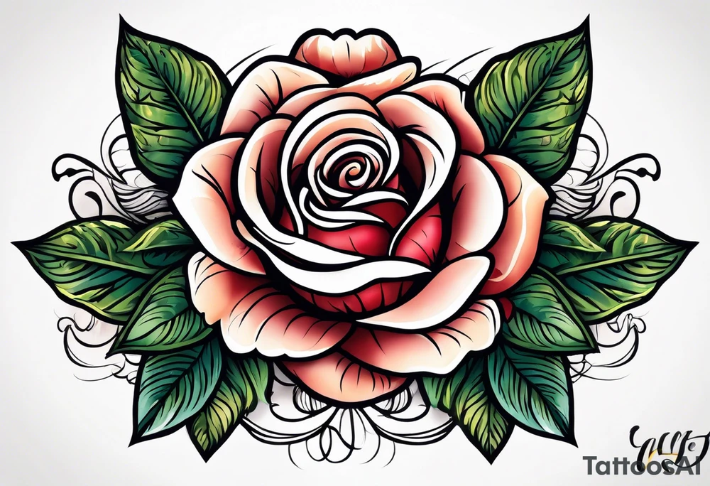 traditional rose tattoo idea