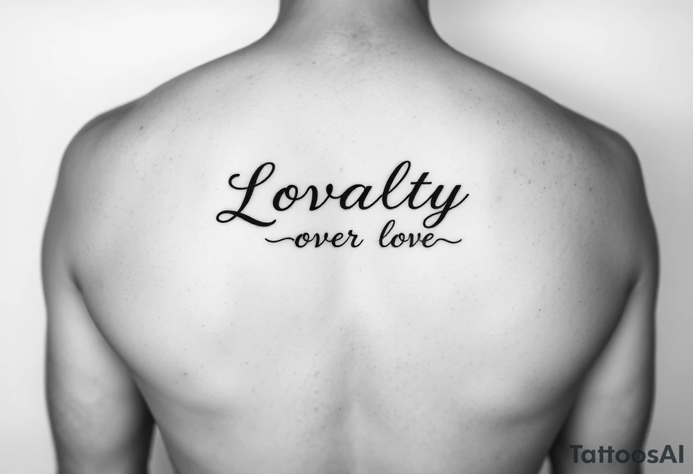 Loyalty over love just words tattoo idea