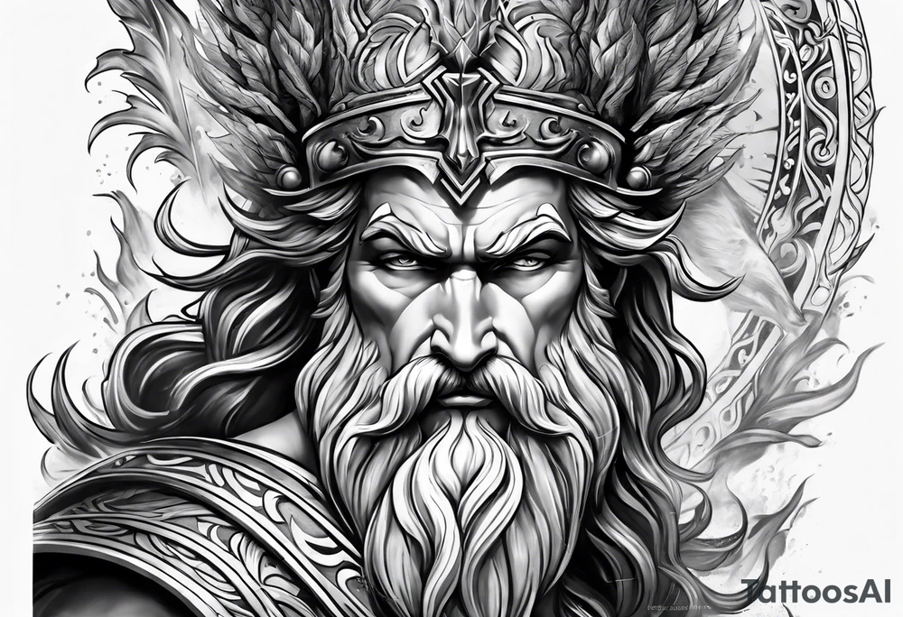 Zeus, Poseidon, Hades, full sleeve tattoo idea