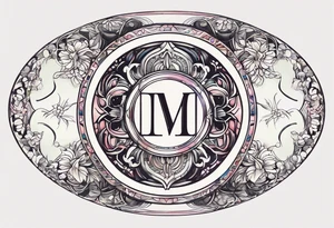 letter delta inside a circle, subtle, girly tattoo idea