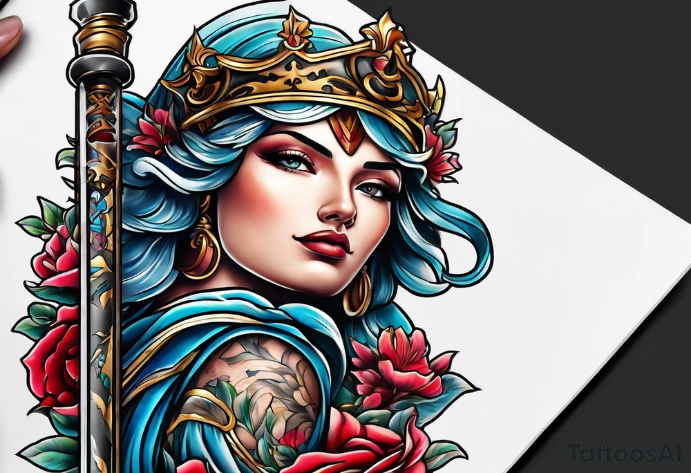 lady justice tattoo idea