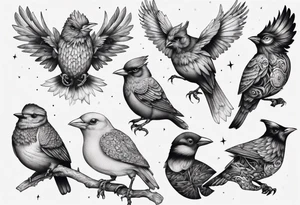 this bird you cannot change, highly detailed tattoo idea