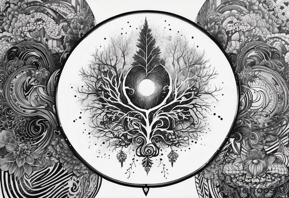 lichtenberg figure, originating from a solid black circle to stretch from heart up around the shoulder and onto the arm tattoo idea