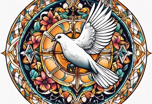 vintage dove tattoo idea