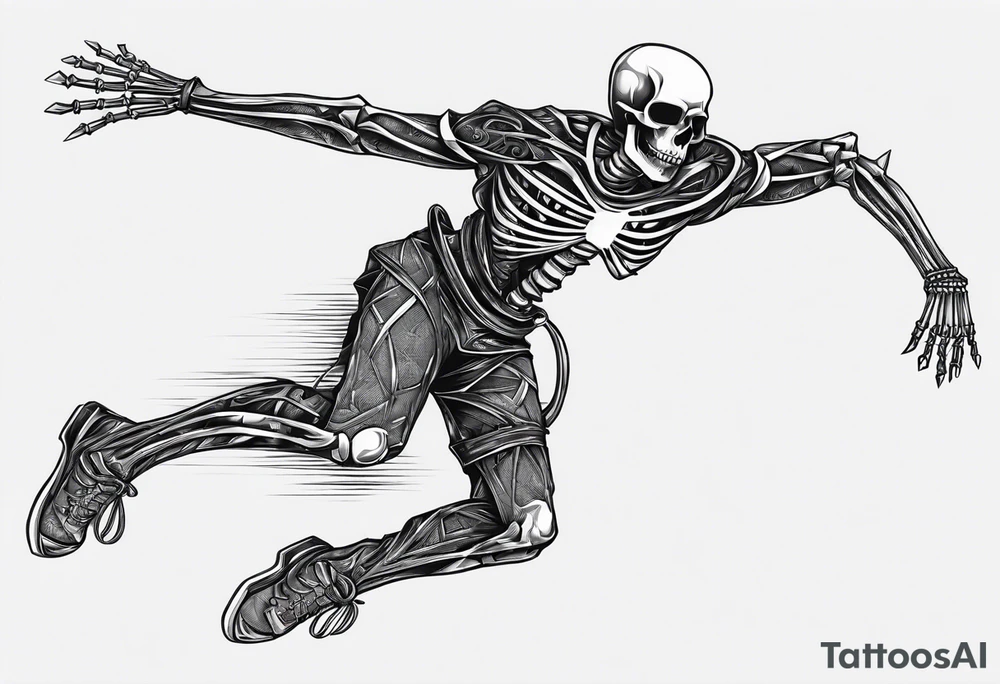Skeleton calisthenics athele tattoo idea