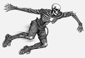 Skeleton calisthenics athele tattoo idea