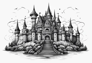 ghotic castle tattoo idea