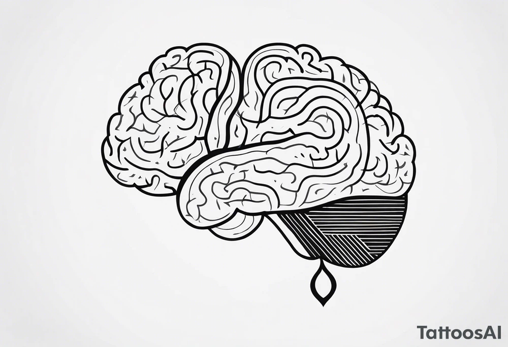 Brain, heart, simple, love, thin lines, abstract tattoo idea Brain, heart, simple, love, thin lines, abstract tattoo idea