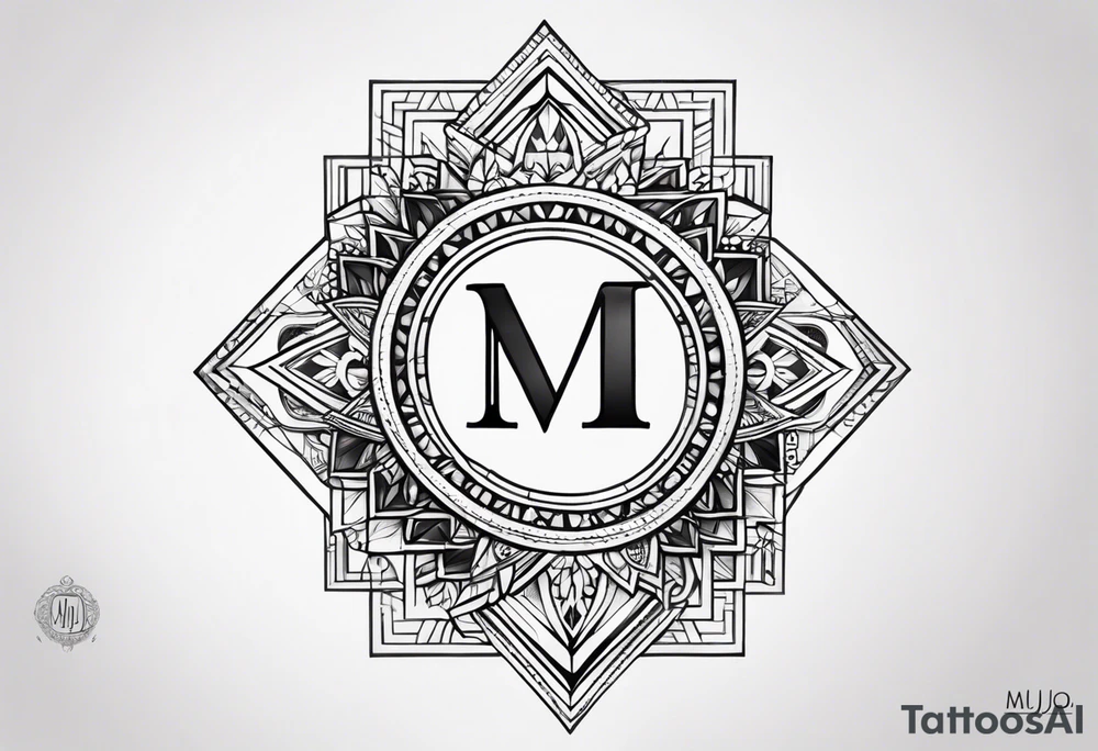 Create a small moluccan style tattoo on the forearm with the initials MLJ, date of birth 22/09/22 tattoo idea