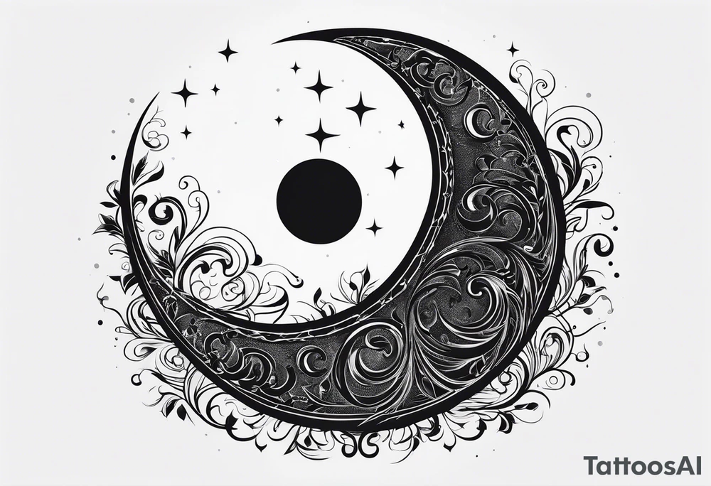 crescent moon, simple tattoo idea
