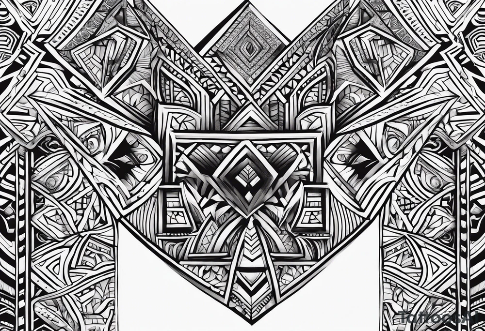 Nigerian pattern tribal tattoo chest tattoo idea