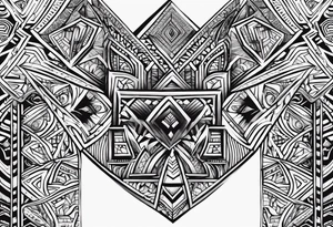 Nigerian pattern tribal tattoo chest tattoo idea