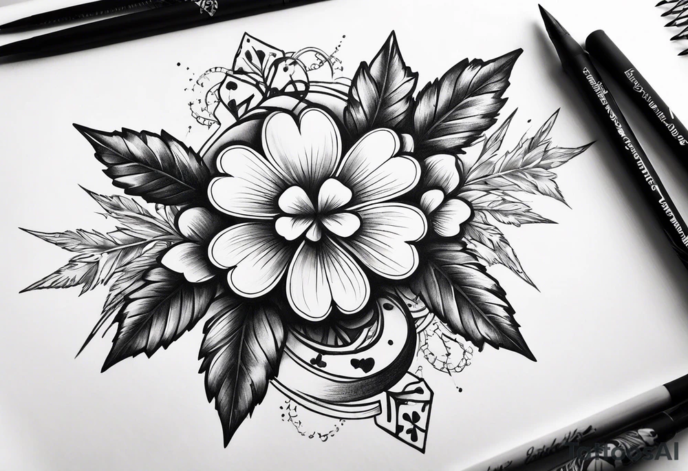 idea of adding buffs. using arrows and Four Leaf Clover to generating stats of Luck. tattoo idea