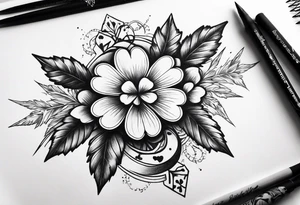 idea of adding buffs. using arrows and Four Leaf Clover to generating stats of Luck. tattoo idea