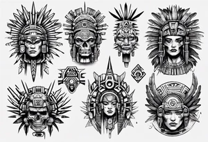 cyberpunk aztec tattoo idea