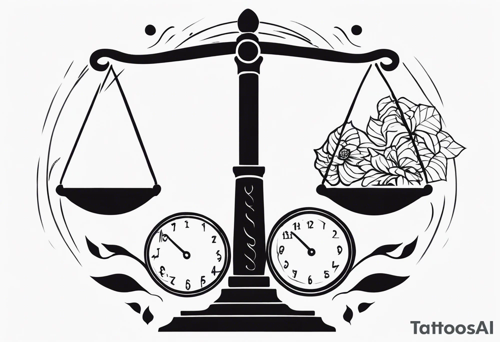 Tip the scales left side lower than right side tattoo idea