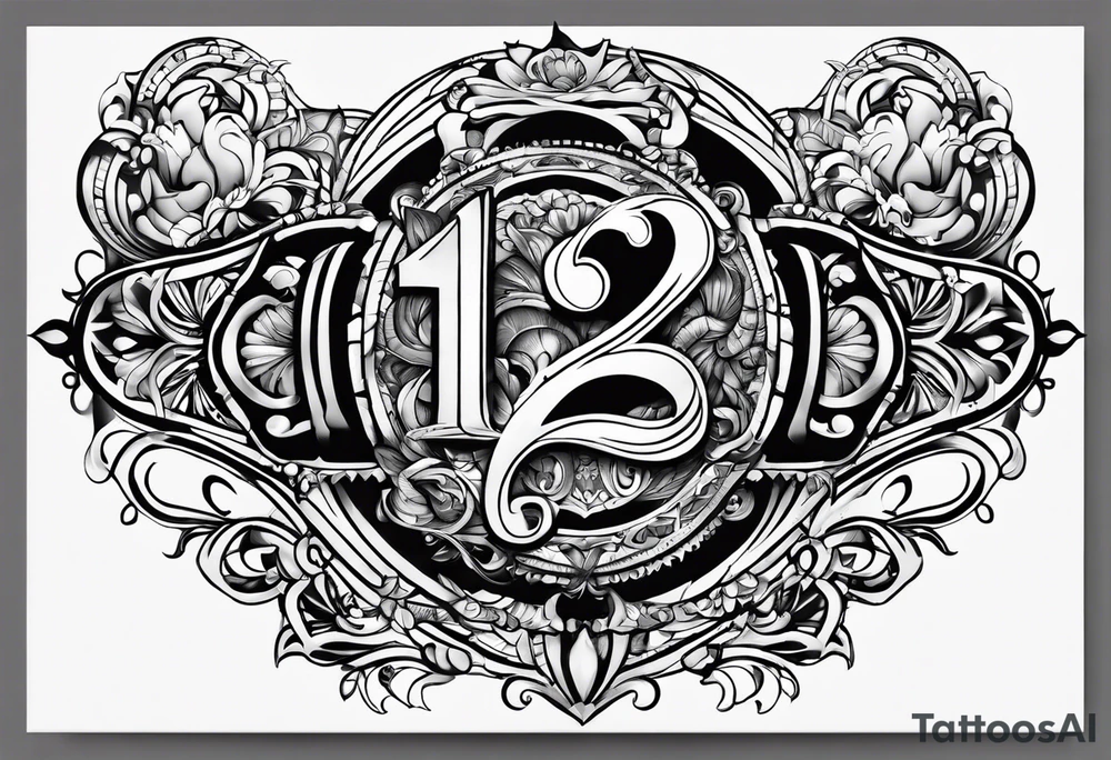 I want to tattoo the number 1.23 tattoo idea