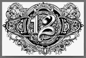 I want to tattoo the number 1.23 tattoo idea