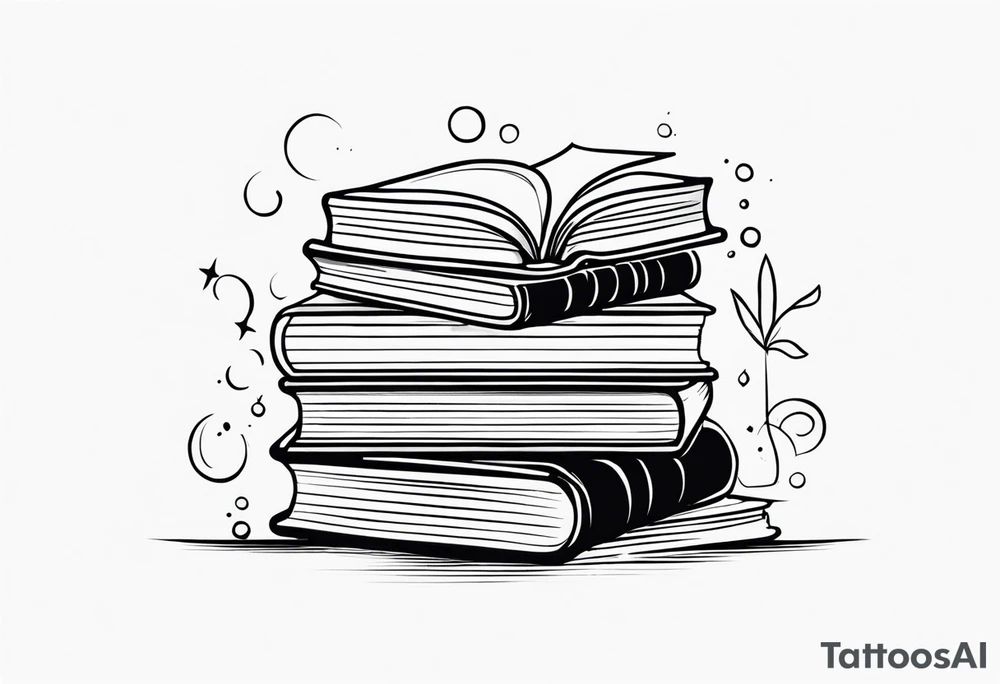 Piles of books tattoo idea