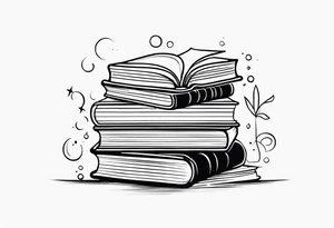 Piles of books tattoo idea