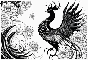 traditional Japanese phoenix no background tattoo idea