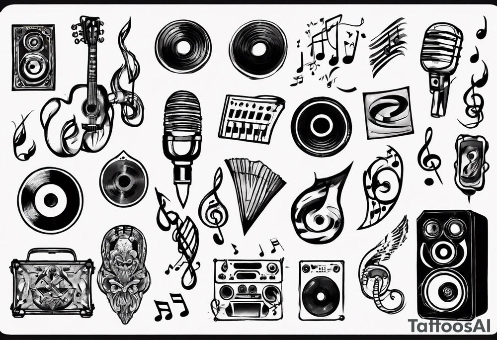 music sound tattoo idea