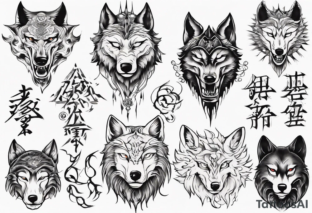 spiritual wolf tattoo idea